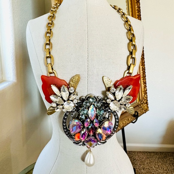 🔥 Vintage J Crew Crystal statement necklace - Picture 7 of 17